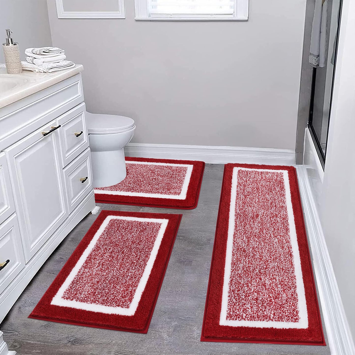 Microfiber Bath Rug Set with Plush Non-Slip Design