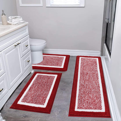 Microfiber Bath Rug Set with Plush Non-Slip Design