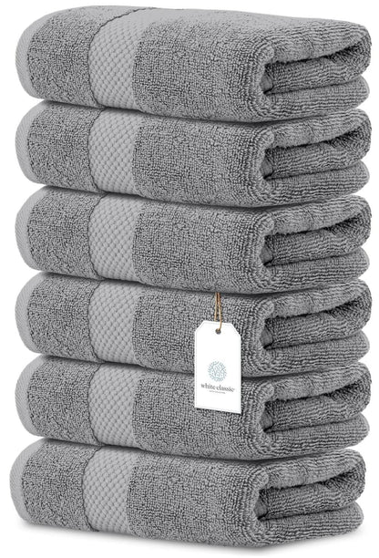 Luxury Cotton Hand Towel Set Hotel Spa 6-Pack