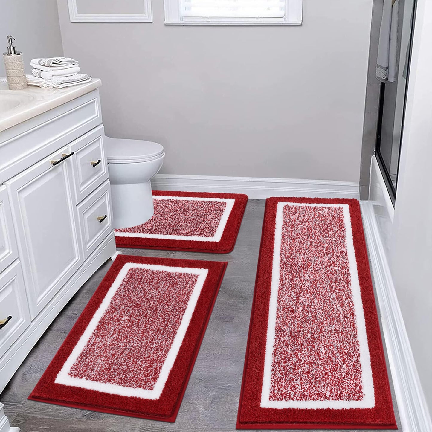 Microfiber Bath Rug Set with Plush Non-Slip Design