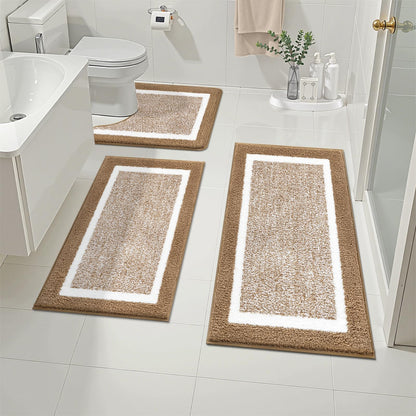 Microfiber Bath Rug Set with Plush Non-Slip Design