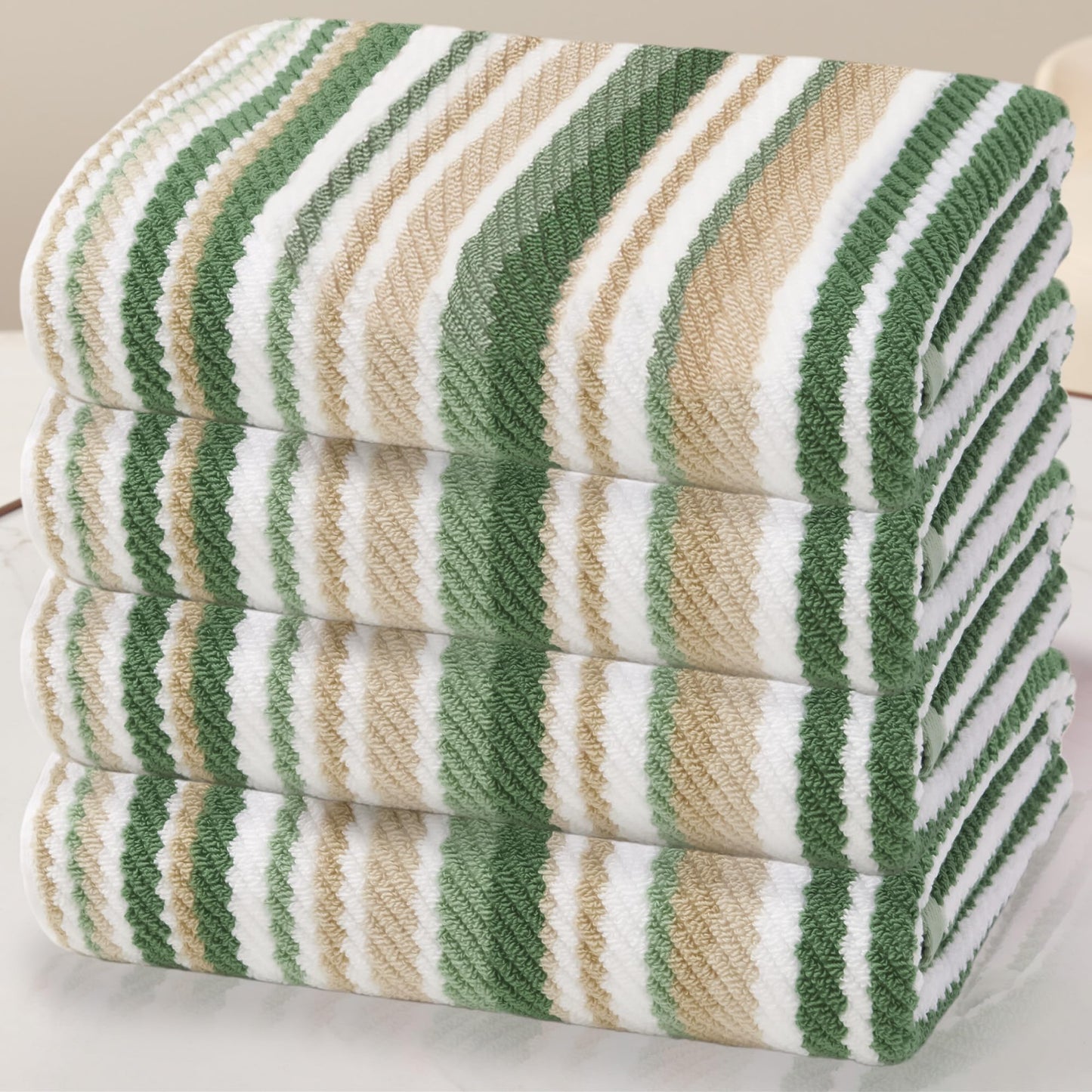 Striped Cotton Hand Towel Set Soft Quick-Dry Design