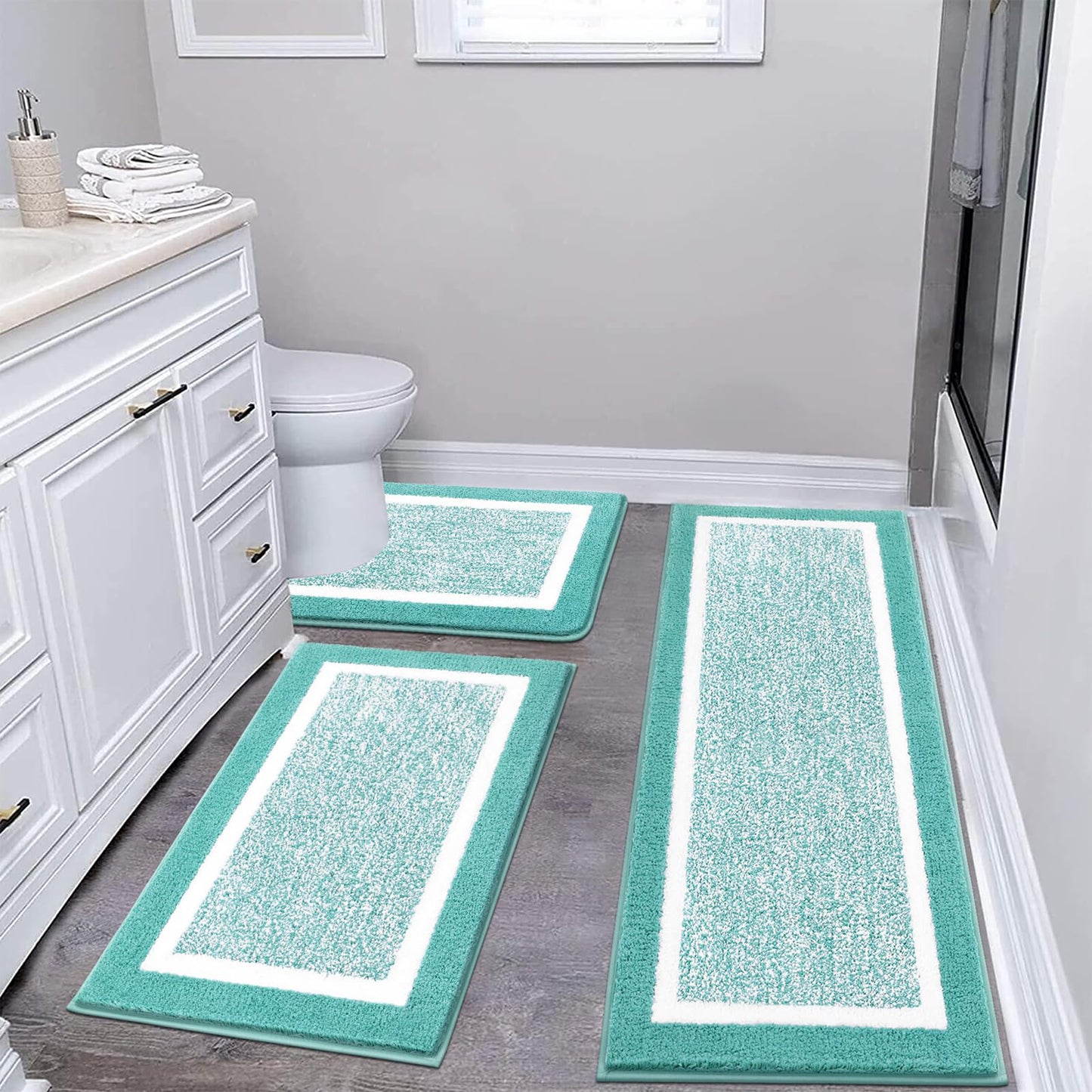 Microfiber Bath Rug Set with Plush Non-Slip Design