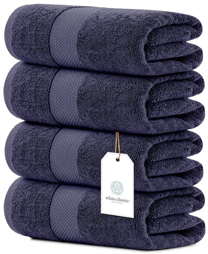 Luxury Cotton Bath Towel Set Thick Soft 4-Pack