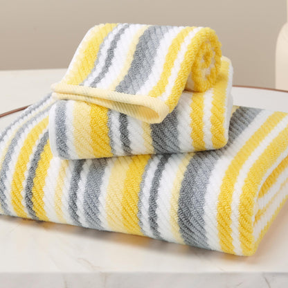 Striped Cotton Hand Towel Set Soft Quick-Dry Design