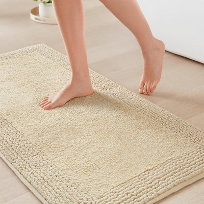 Luxury Cotton Tufted Bath Rug with Reversible Design