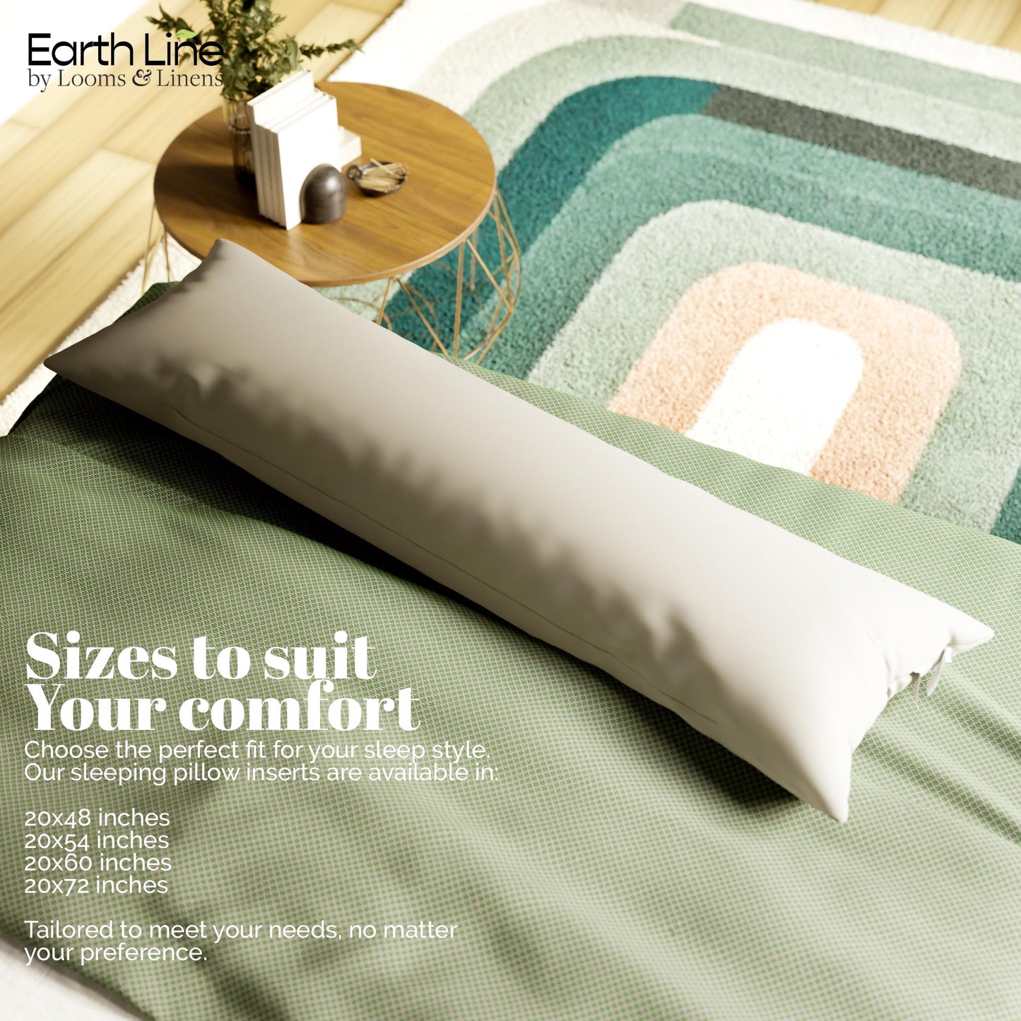 Organic Cotton Body Pillow Insert with Twill Shell