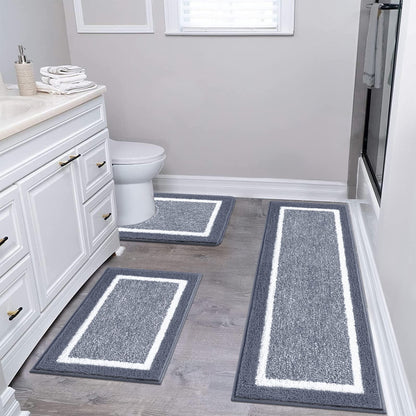 Microfiber Bath Rug Set with Plush Non-Slip Design