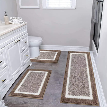 Microfiber Bath Rug Set with Plush Non-Slip Design