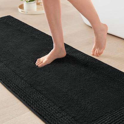 Luxury Cotton Tufted Bath Rug with Reversible Design