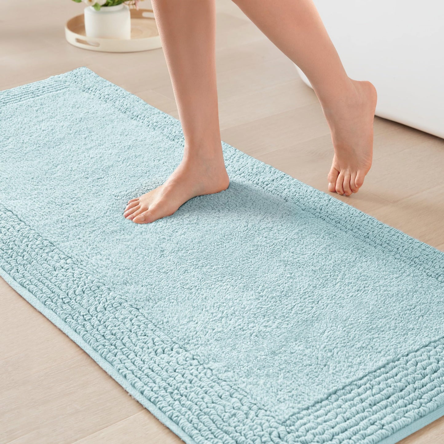 Luxury Cotton Tufted Bath Rug with Reversible Design