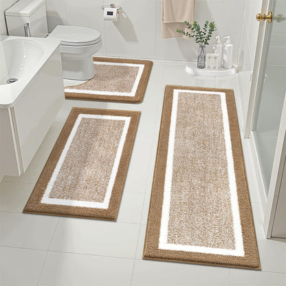 Microfiber Bath Rug Set with Plush Non-Slip Design
