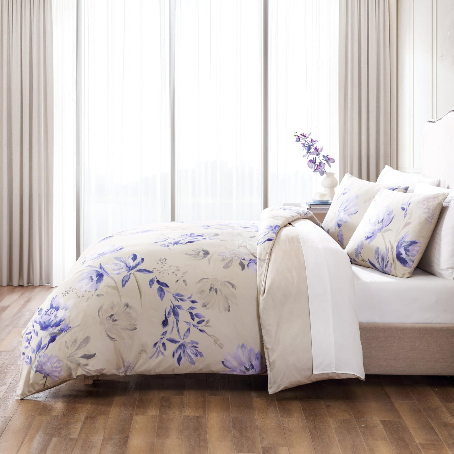 Egyptian Cotton Sateen Duvet Cover Set Printed