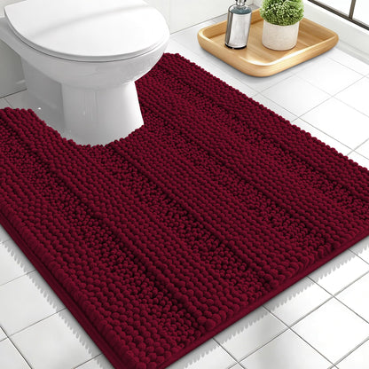 Thick Chenille Bath Rug with Absorbent Rubber Back