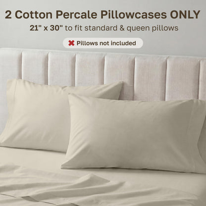 Egyptian Cotton, Soft and Crisp Percale Pillow Cases.