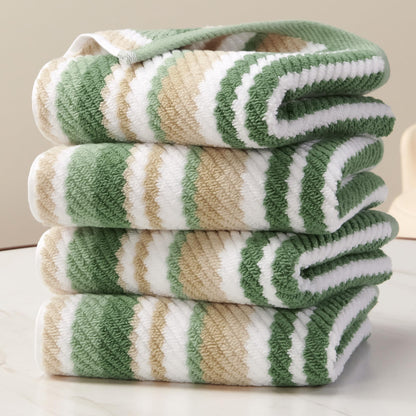 Striped Cotton Hand Towel Set Soft Quick-Dry Design