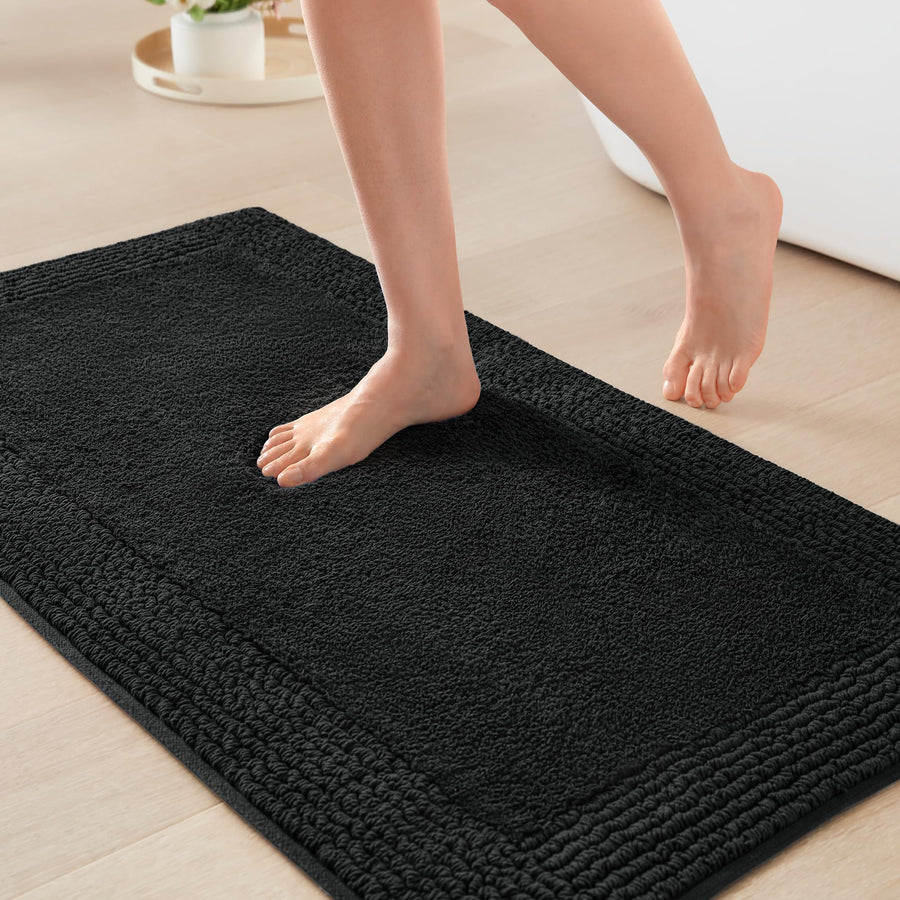 Luxury Cotton Tufted Bath Rug with Reversible Design