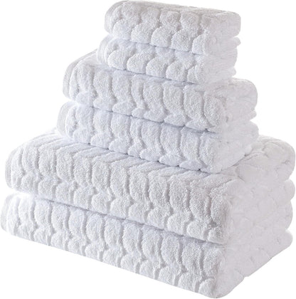 Turkish Cotton Towel Set Soft Plush Jacquard Design