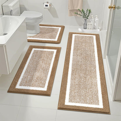 Microfiber Bath Rug Set with Plush Non-Slip Design