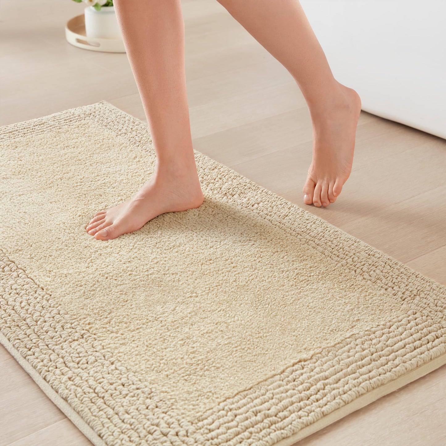 Luxury Cotton Tufted Bath Rug with Reversible Design