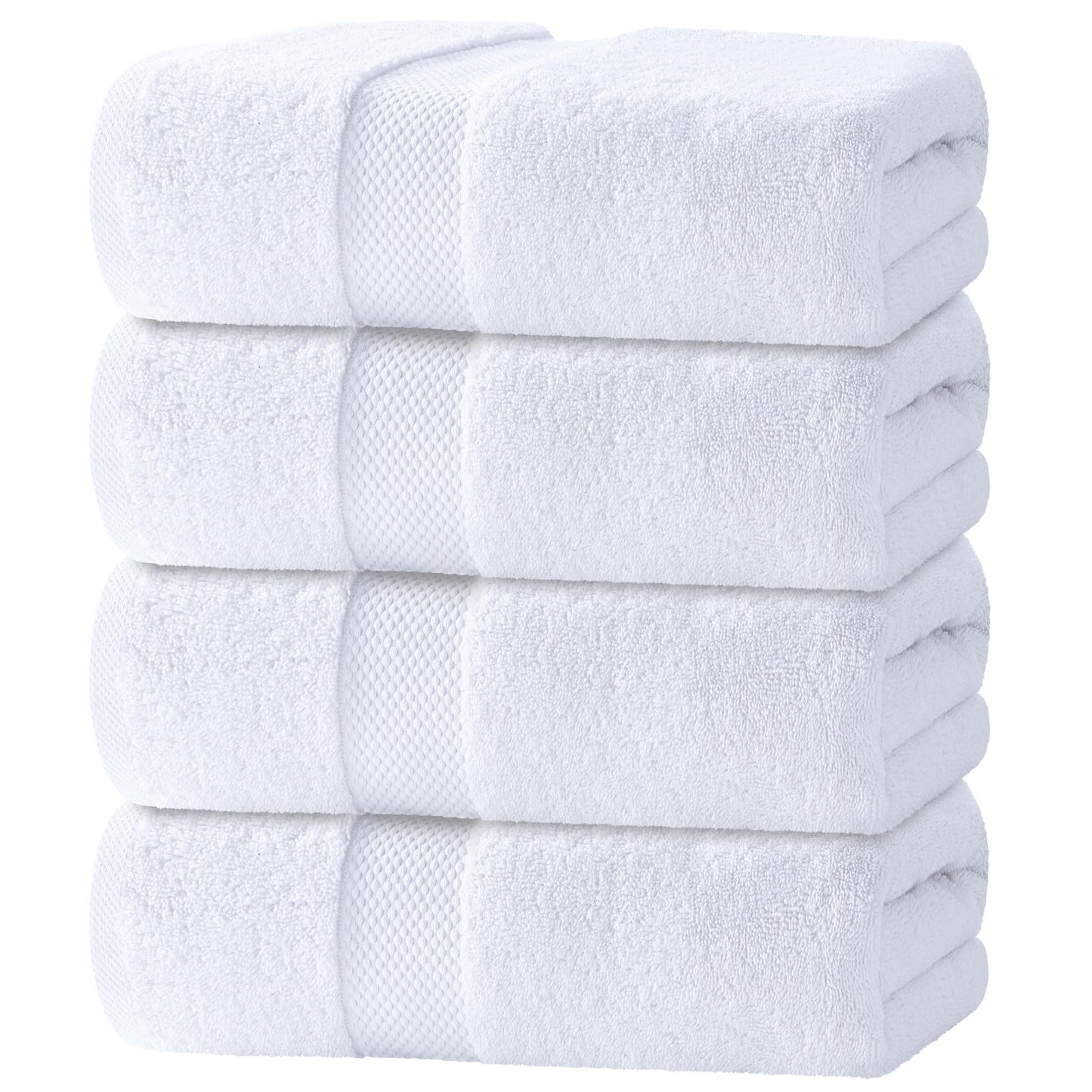 Luxury Cotton Bath Towel Set Thick Soft 4-Pack