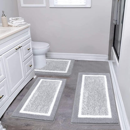 Microfiber Bath Rug Set with Plush Non-Slip Design