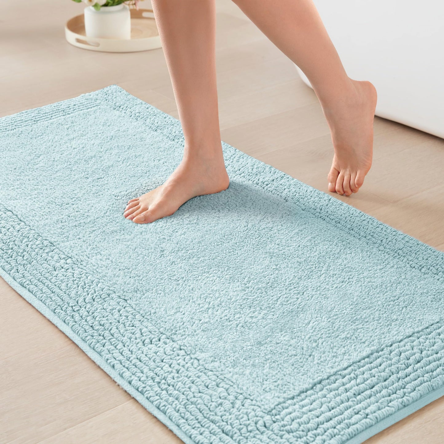 Luxury Cotton Tufted Bath Rug with Reversible Design