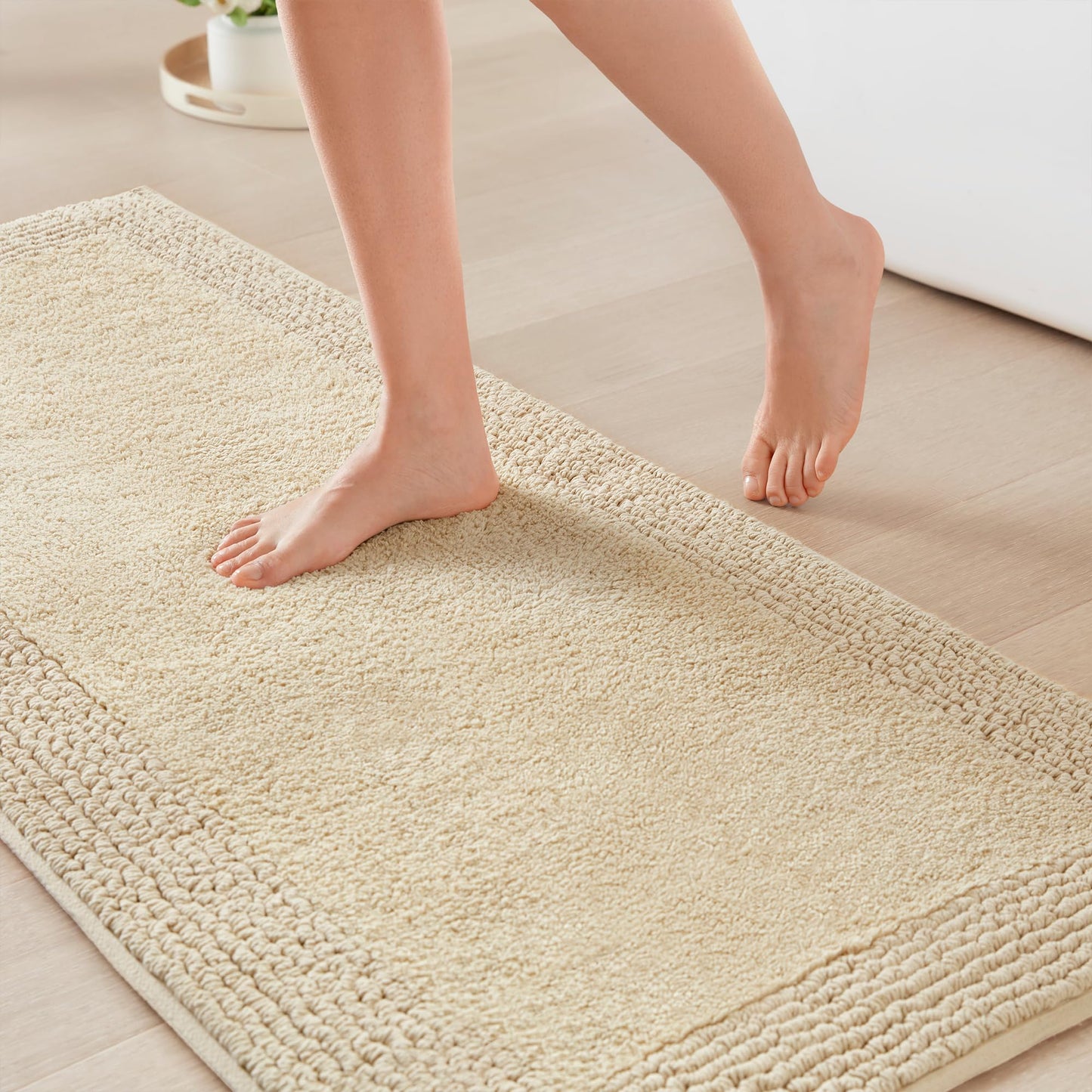 Luxury Cotton Tufted Bath Rug with Reversible Design