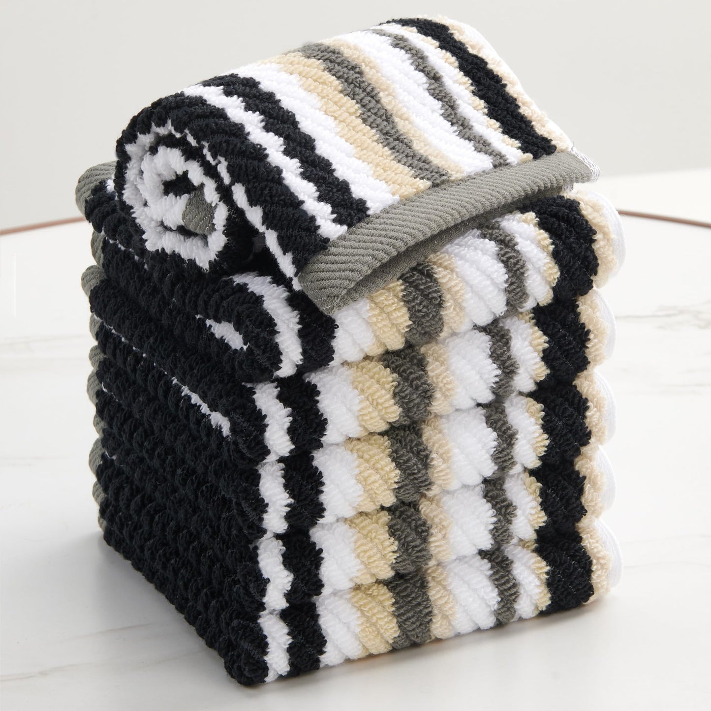 Striped Cotton Hand Towel Set Soft Quick-Dry Design