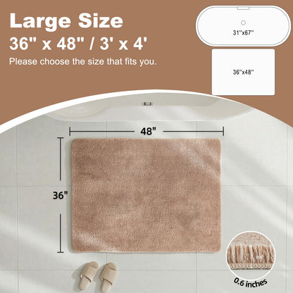 Ultra Soft Absorbent Bath Mat with Rubber Backing