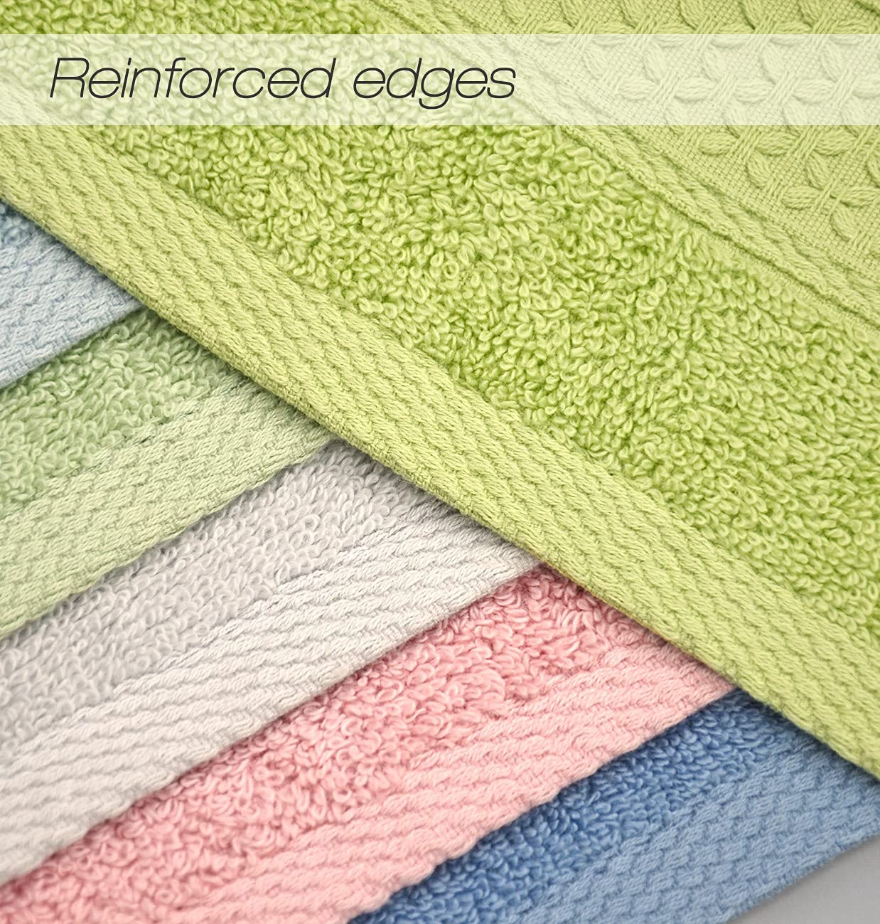 Cotton Hand Towel Set Assorted Colors 6-Pack