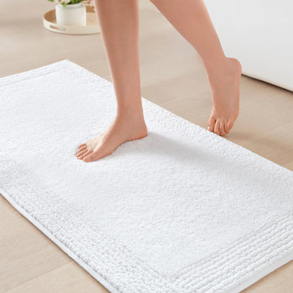 Luxury Cotton Tufted Bath Rug with Reversible Design