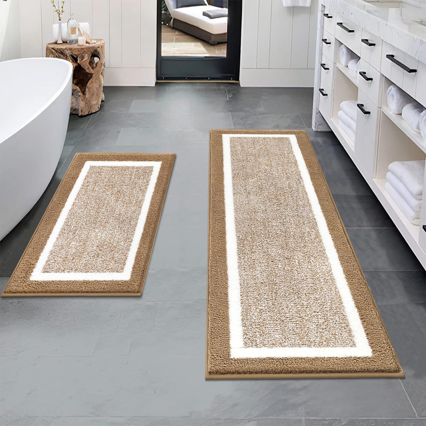Microfiber Bath Rug Set with Plush Non-Slip Design