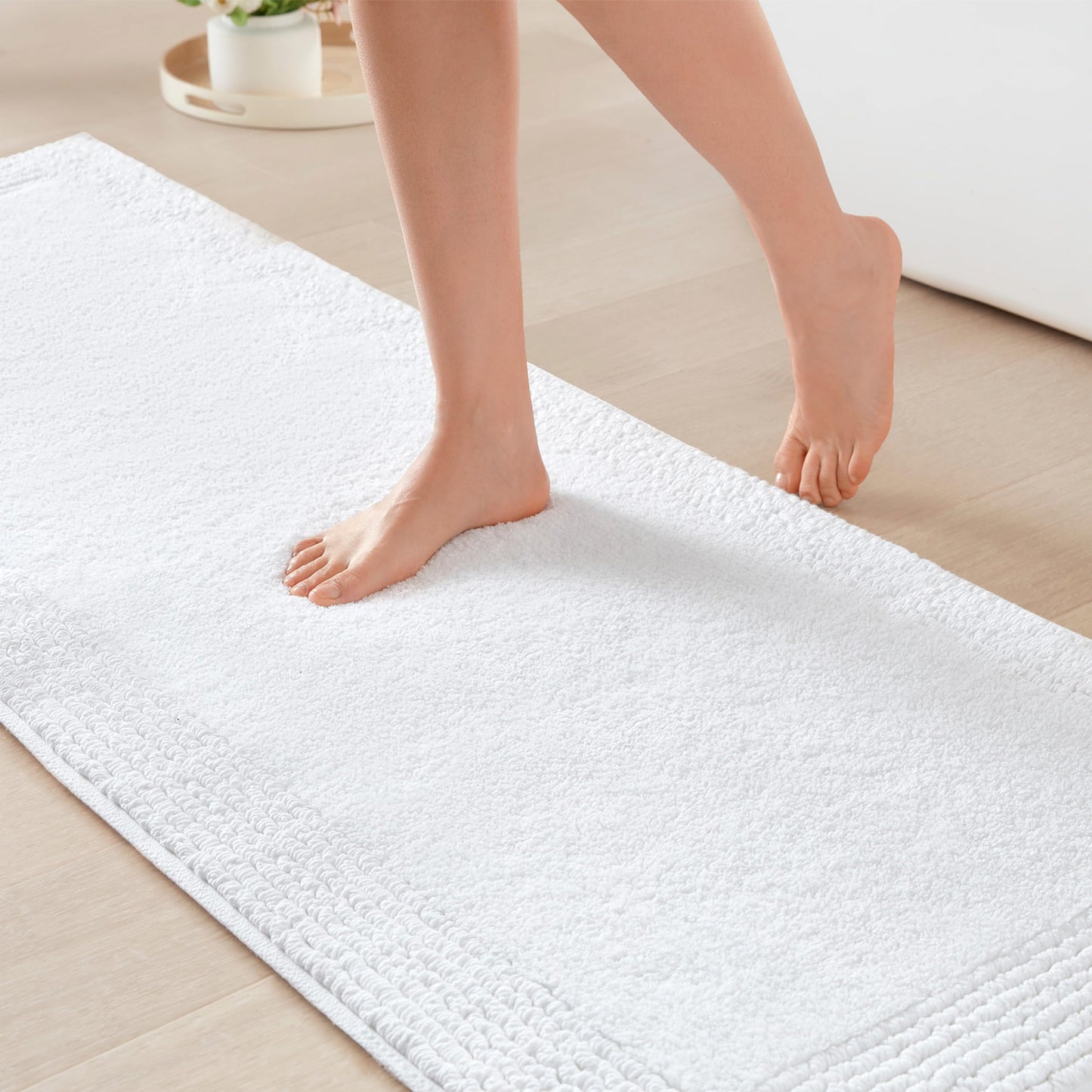 Luxury Cotton Tufted Bath Rug with Reversible Design