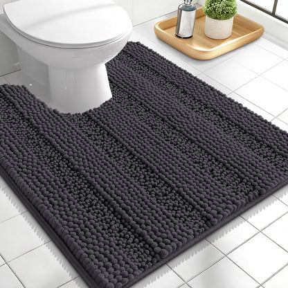 Thick Chenille Bath Rug with Absorbent Rubber Back