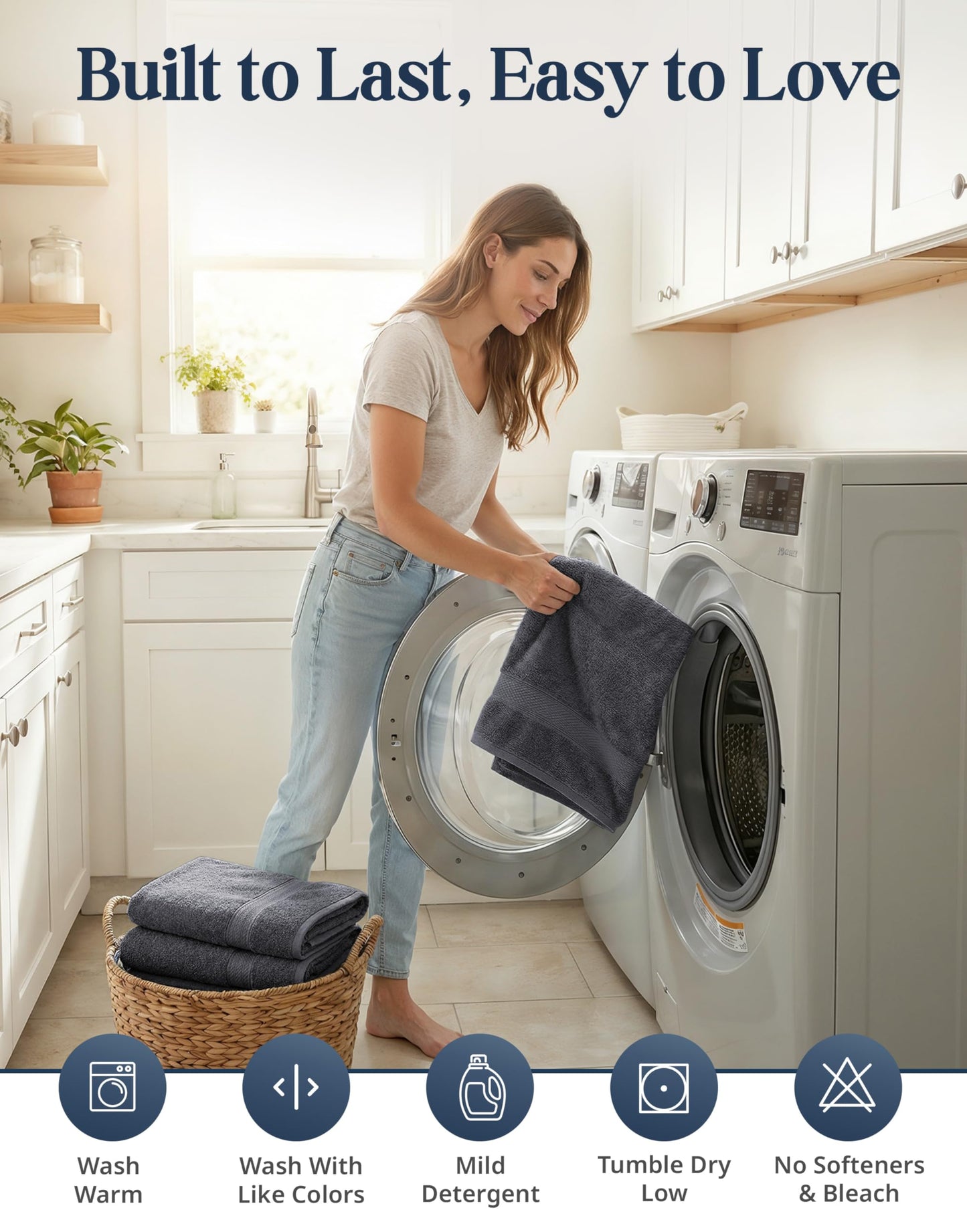 Complete Cotton Bathroom Towel Set Extra Large