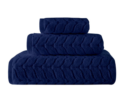 Turkish Cotton Towel Set Soft Plush Jacquard Design