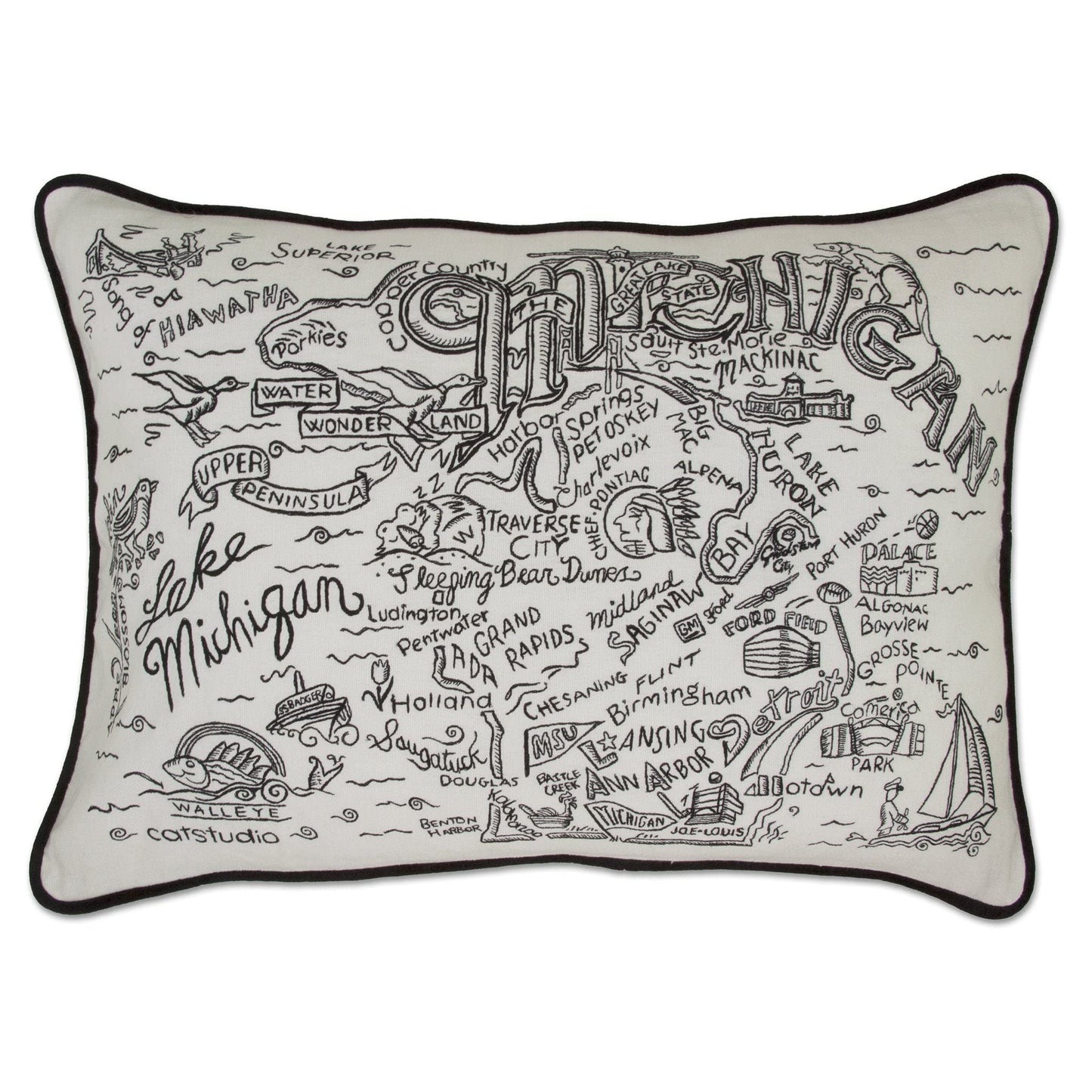Midwest City Embroidered Decorative Throw Pillow