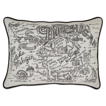 Midwest City Embroidered Decorative Throw Pillow