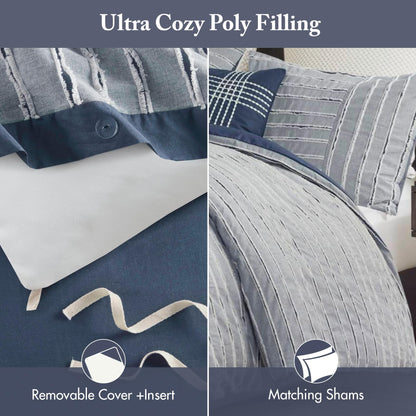 Jacquard Stripe Comforter Set with Removable Cover