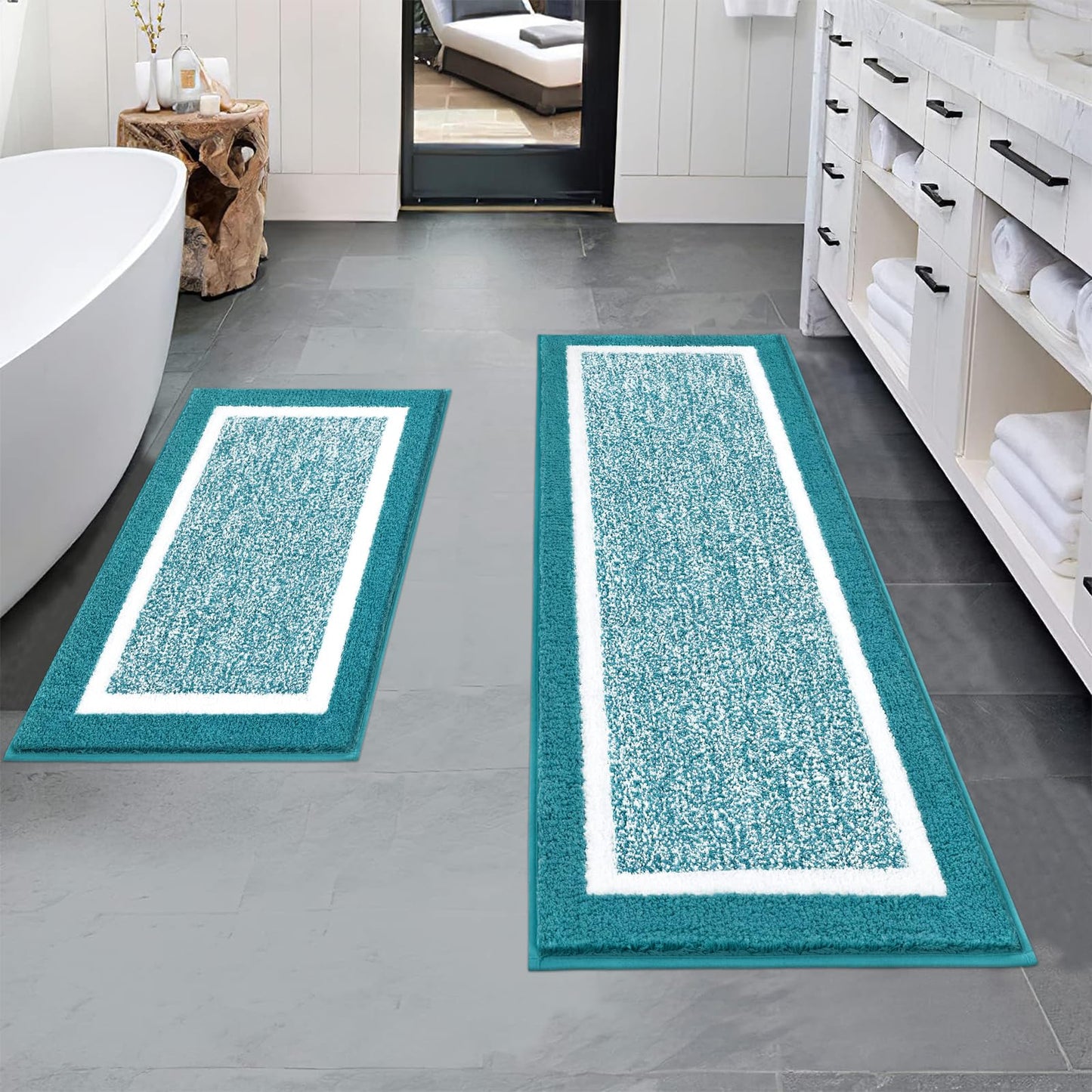 Microfiber Bath Rug Set with Plush Non-Slip Design