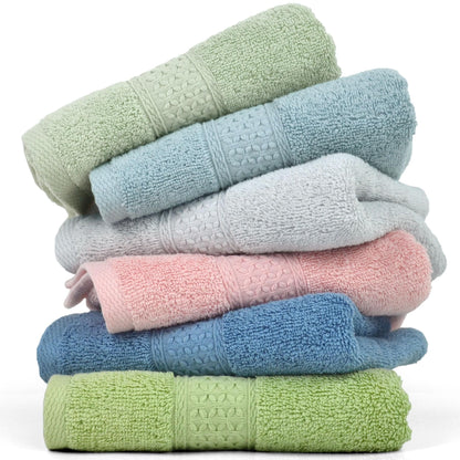 Cotton Hand Towel Set Assorted Colors 6-Pack