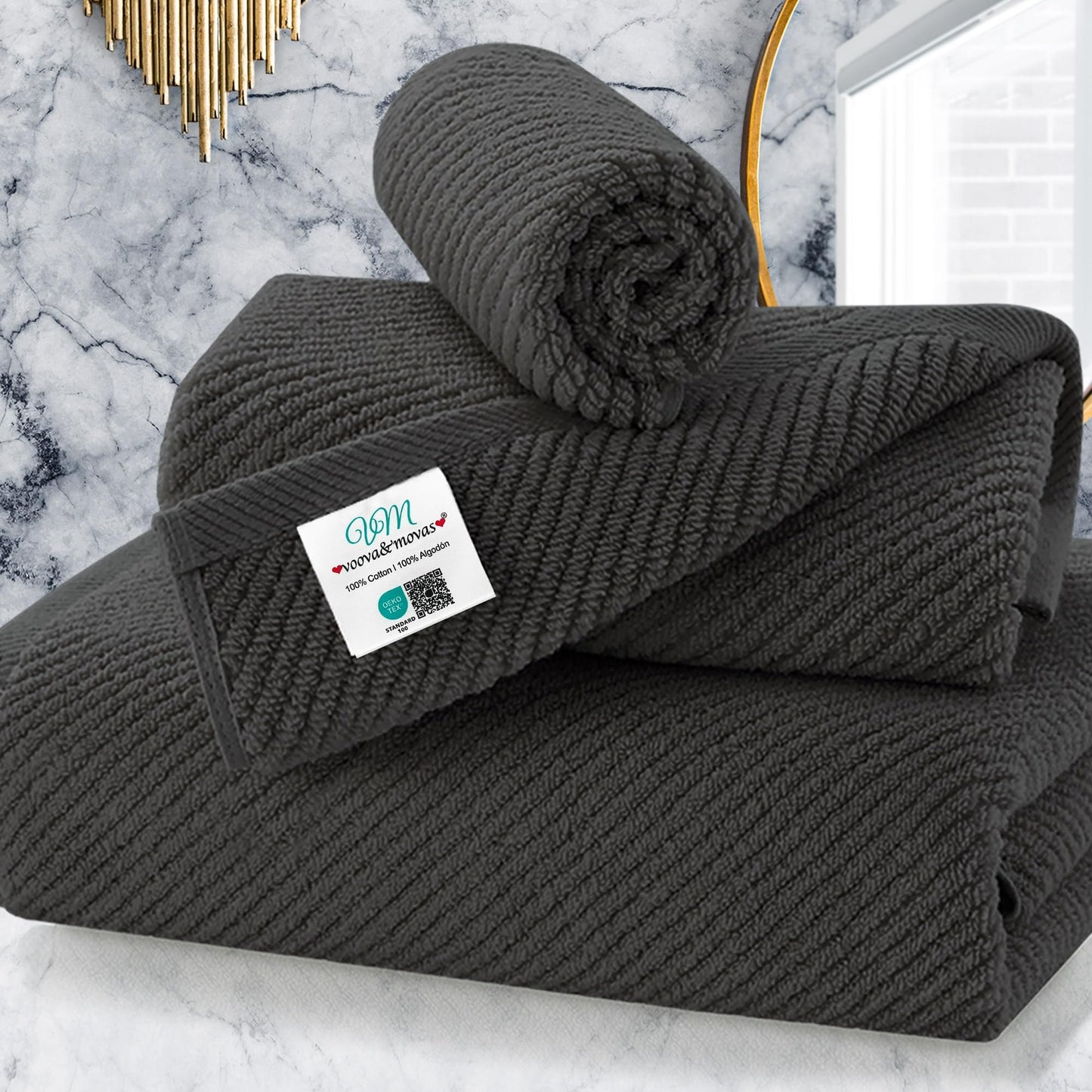Cotton Bathroom Towel Gift Set 6-Piece Collection