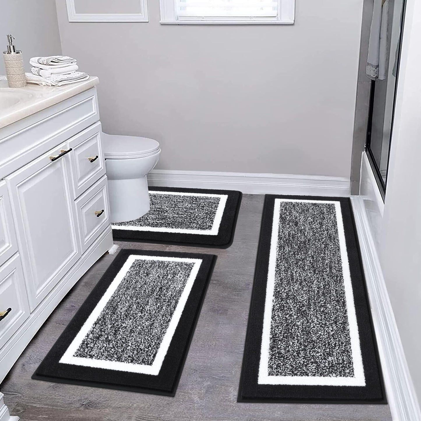 Microfiber Bath Rug Set with Plush Non-Slip Design