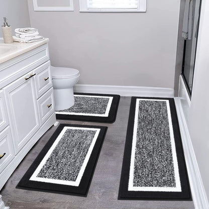 Microfiber Bath Rug Set with Plush Non-Slip Design