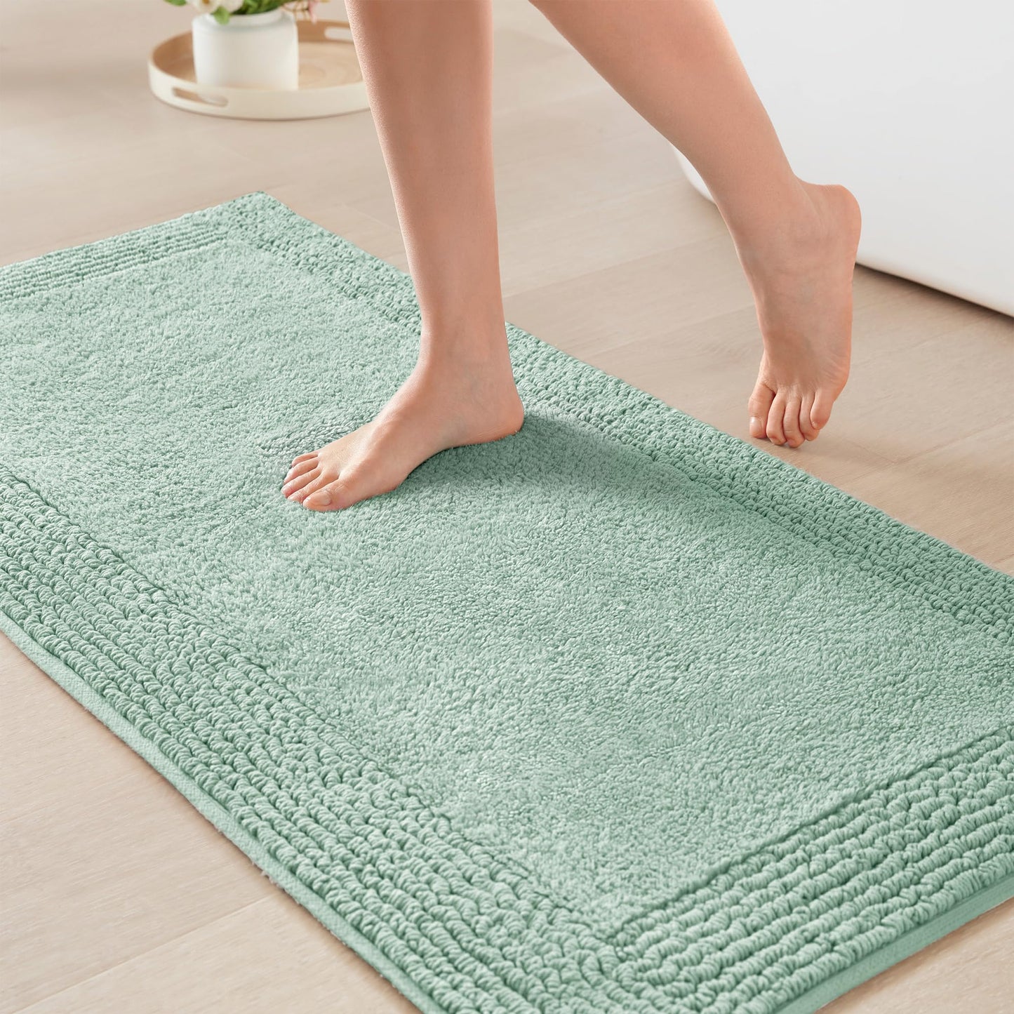 Luxury Cotton Tufted Bath Rug with Reversible Design