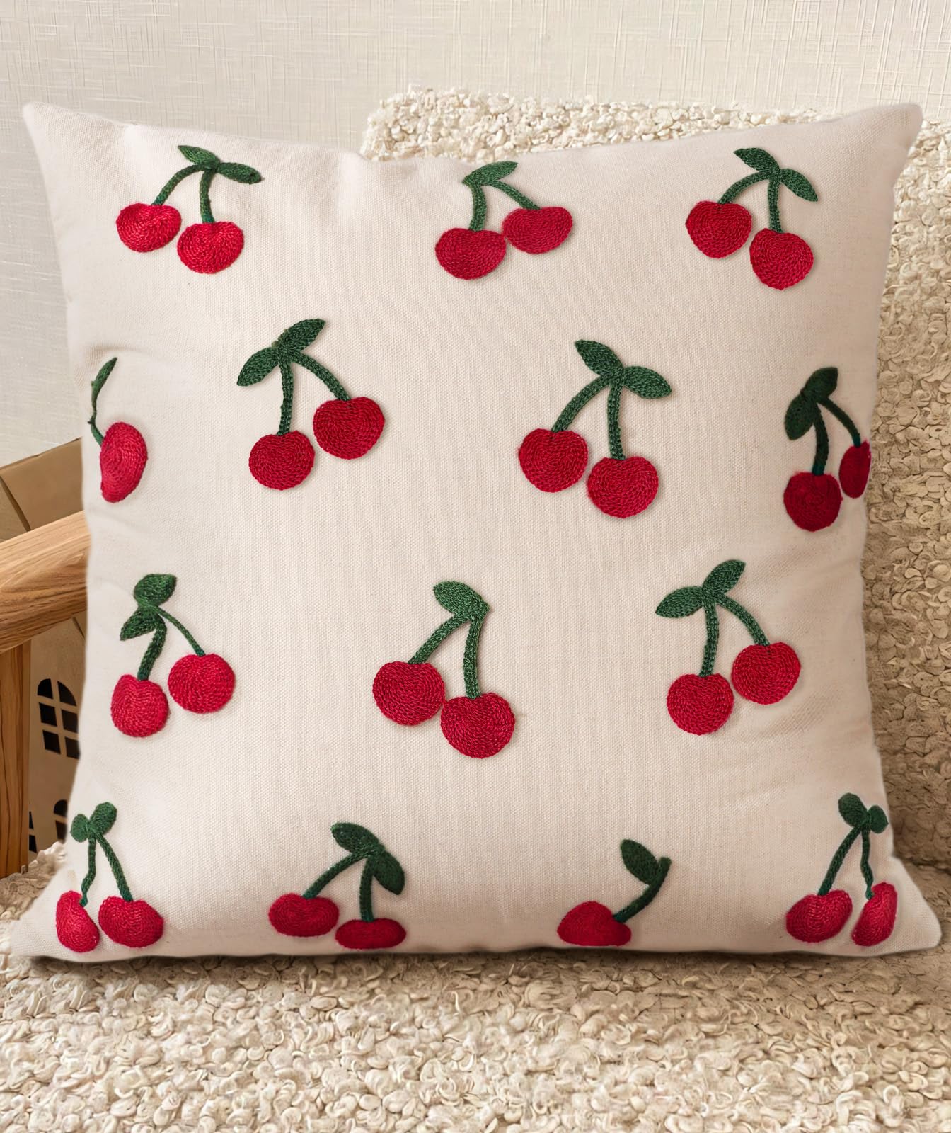 Boho Embroidered Throw Pillow Covers Set of 2