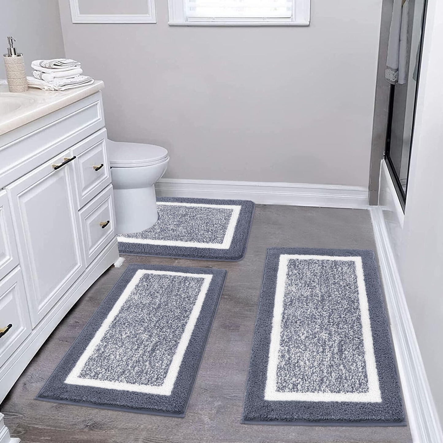 Microfiber Bath Rug Set with Plush Non-Slip Design