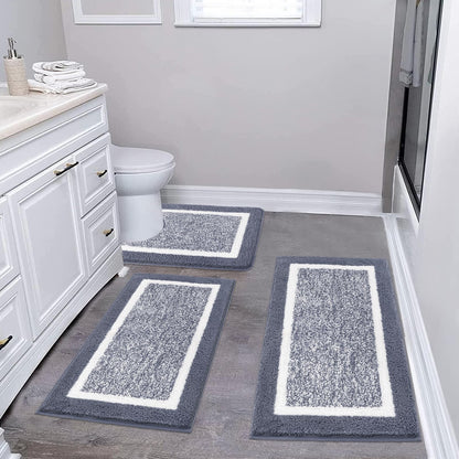 Microfiber Bath Rug Set with Plush Non-Slip Design