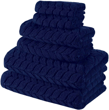 Turkish Cotton Towel Set Soft Plush Jacquard Design